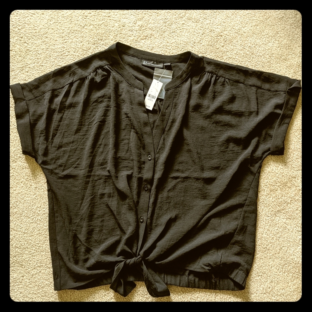 NY&CO Black button down blouse